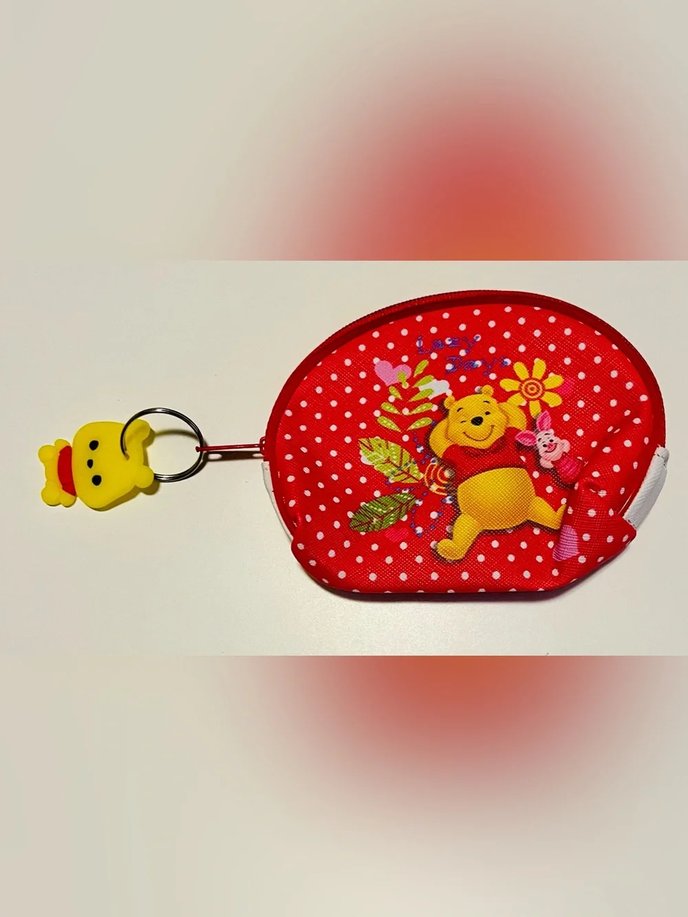 Red Kids Coin Purse with Winnie-the-Pooh Design
